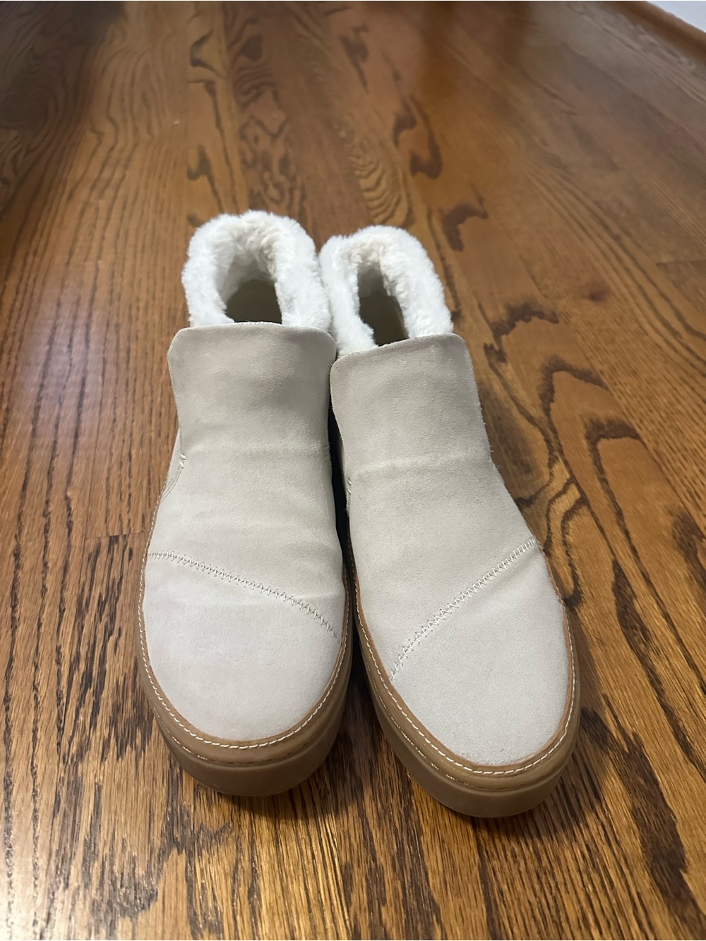 Toms Women's Light Beige Suede Fleece-Lined Slip-On - Picture 2 of 5